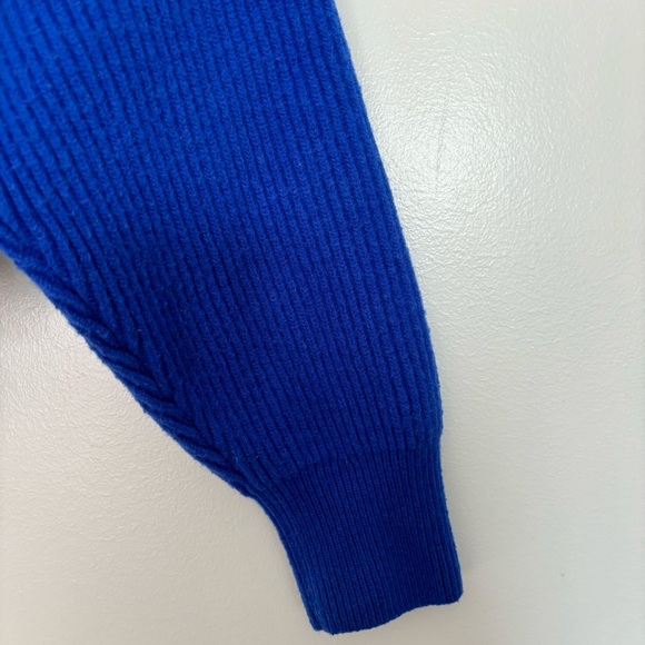Cordova Megève Sweater Blue 100% Extra Fine Merino Wool Blue Ribbed Size XS - Picture 3 of 12